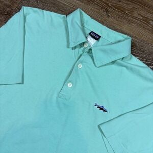 Patagonia Organic‎ Cotton Men's Medium Polo Shirt Trout Logo Short Sleeve Preppy